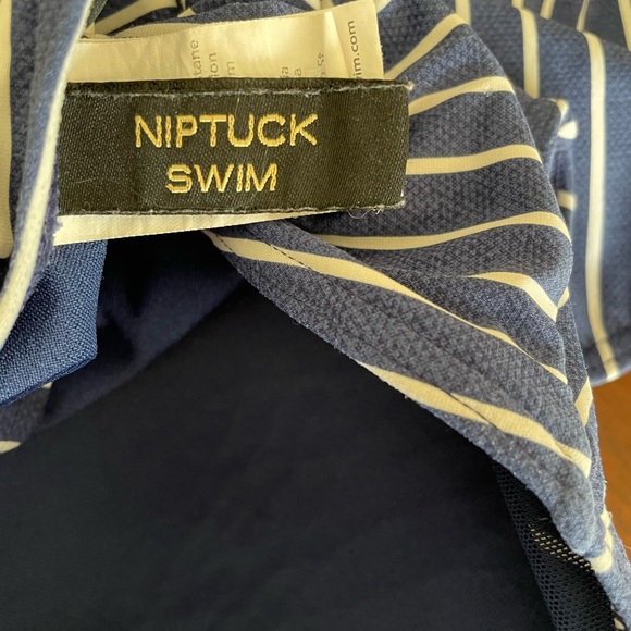 Niptuck women’s Riviera strip,Denim Joanne Tommy control size 8 swimsuit. - Picture 5 of 7